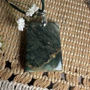 Moss Agate Pendant Necklace